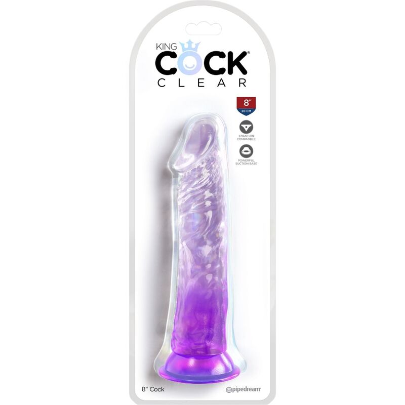 KING COCK CLEAR - PENE REALISTICO 19,7 CM VIOLA