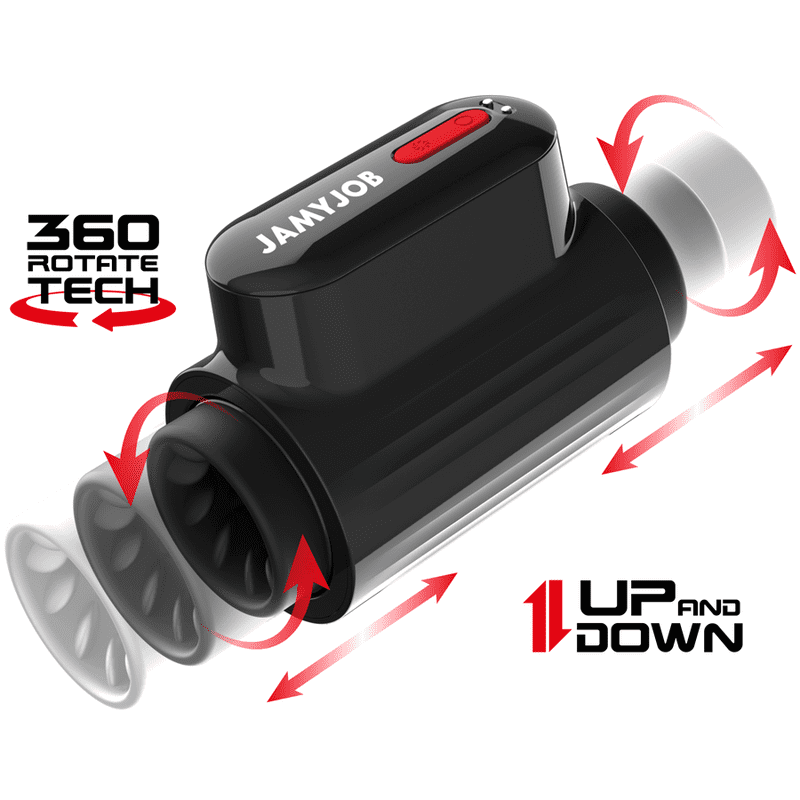 JAMYJOB - VORTEX MASTURBATORE TURBO CON SPINTA E ROTAZIONE A 360° SU E GIÙ