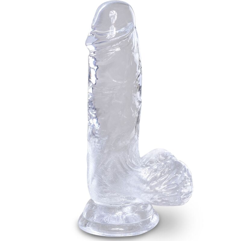 KING COCK CLEAR - PENE REALISTICO CON SFERE 10,1 CM TRASPARENTE