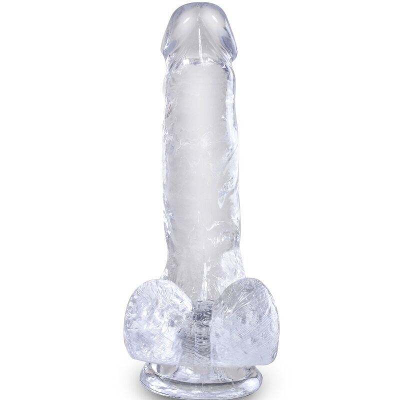 KING COCK CLEAR - PENE REALISTICO CON SFERE 13,5 CM TRASPARENTE
