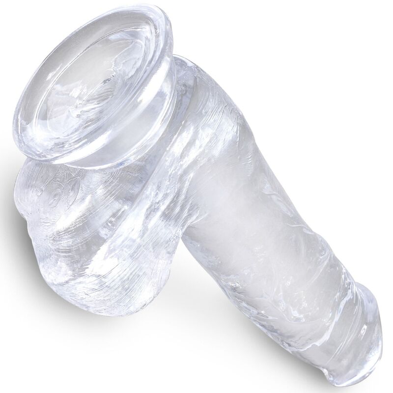 KING COCK CLEAR - PENE REALISTICO CON SFERE 13,5 CM TRASPARENTE