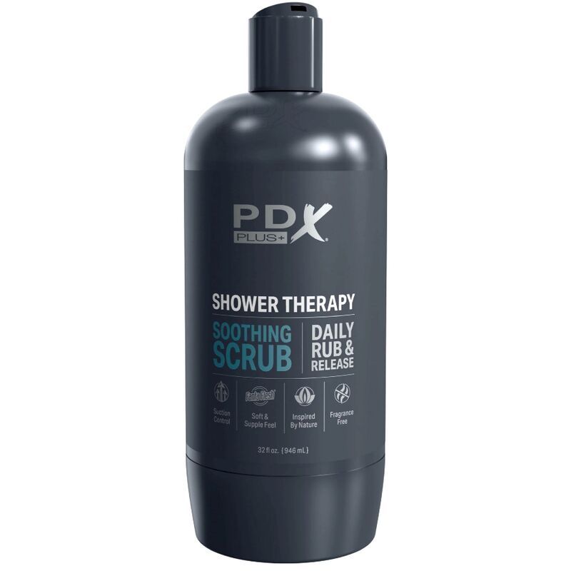 PDX PLUS - MASTURBATORE STROKER DAL DESIGN DISCRETO CON FLACONE SHAMPOO SCRUB LENITIVO