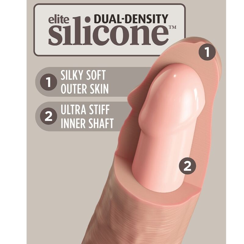 KING COCK ELITE - VIBRATORE REALISTICO E DILDO IN SILICONE TELECOMANDO 17,8 CM