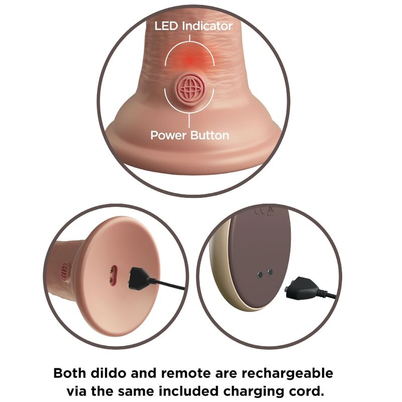 KING COCK ELITE - VIBRATORE REALISTICO E DILDO IN SILICONE TELECOMANDO 23 CM