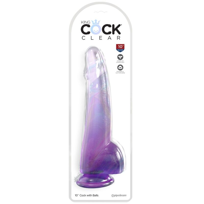KING COCK CLEAR - DILDO CON TESTICOLI 19 CM VIOLA