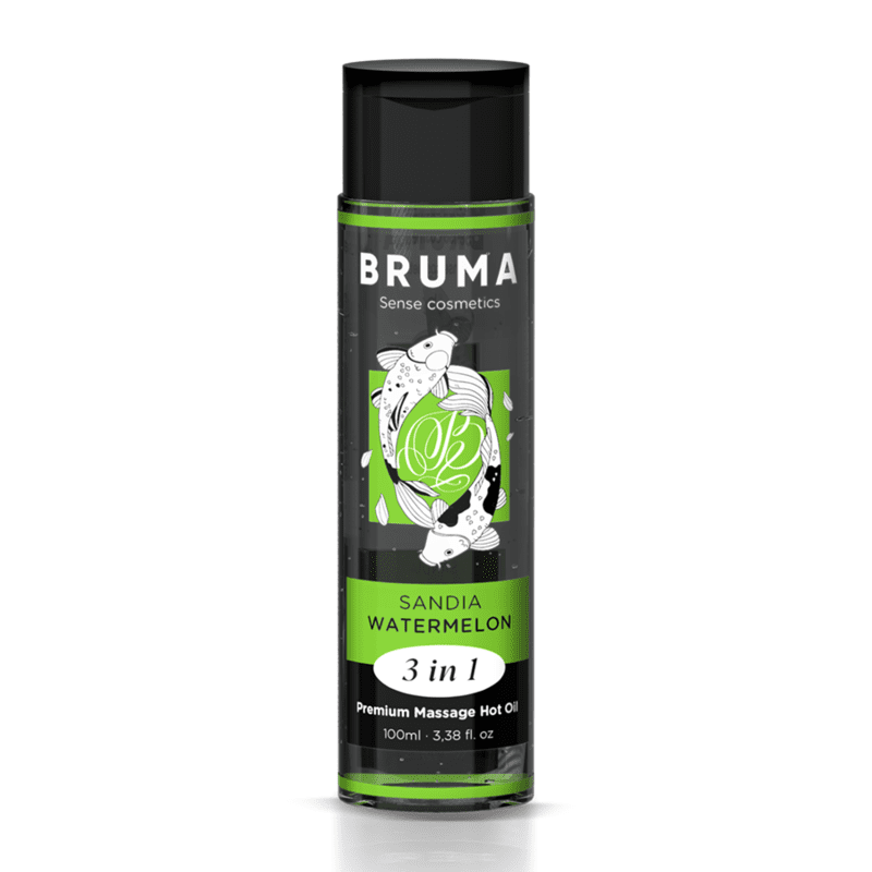 BRUMA - OLIO DA MASSAGGIO PREMIUM EFFETTO CALORE SAPORE ANGURIA 3 IN 1