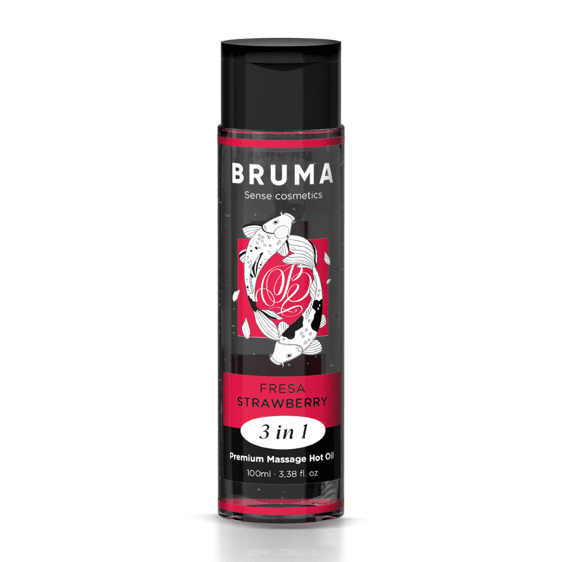BRUMA - OLIO DA MASSAGGIO PREMIUM EFFETTO CALORE SAPORE FRAGOLA 3 IN 1
