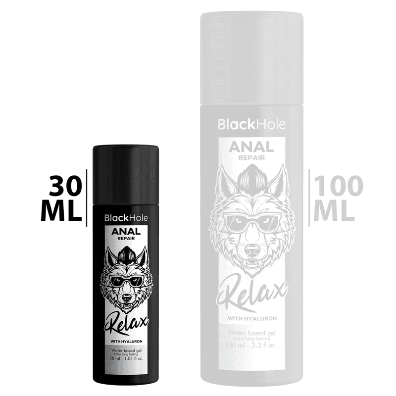 BLACK HOLE - RIPARAZIONE ANALE RELAX A BASE ACQUA CON IALURONE 30 ML