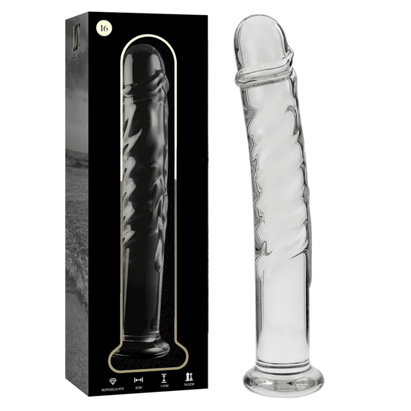 DILDO IN VETRO 18,5 X 3 CM TRASPARENTE