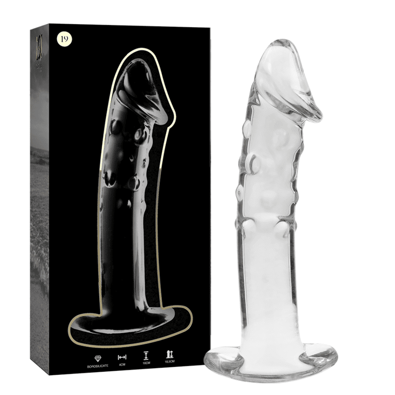 DILDO IN VETRO 18,5 X 4 CM TRASPARENTE