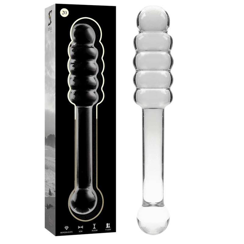 DILDO IN VETRO 20,5 X 3 CM TRASPARENTE