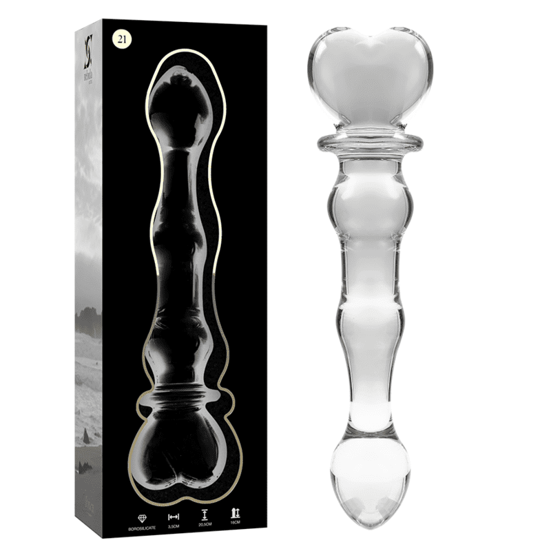 DILDO IN VETRO  20,5 X 3,5 CM TRASPARENTE