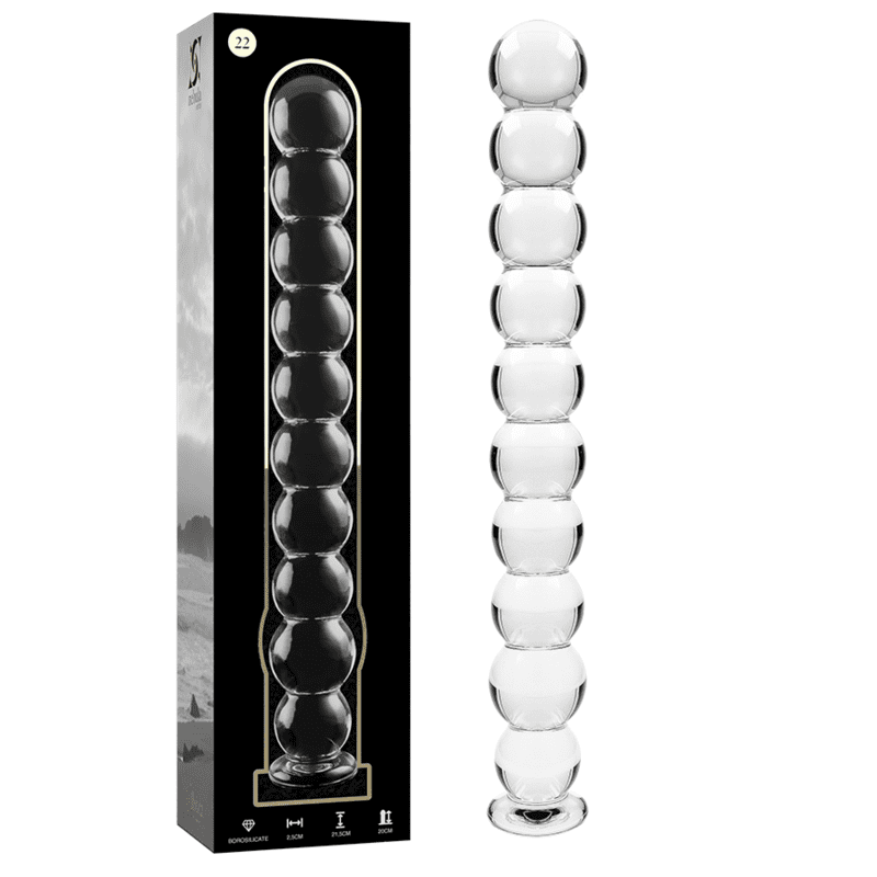 DILDO IN VETRO  21,5 X 2,5 CM TRASPARENTE
