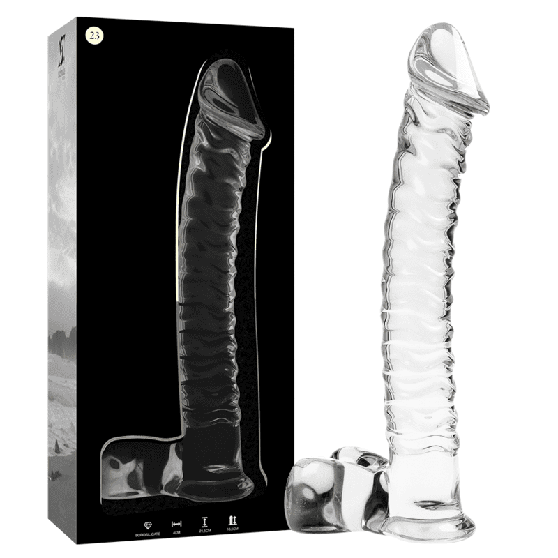 DILDO IN VETRO 21,5 X 4 CM TRASPARENTE
