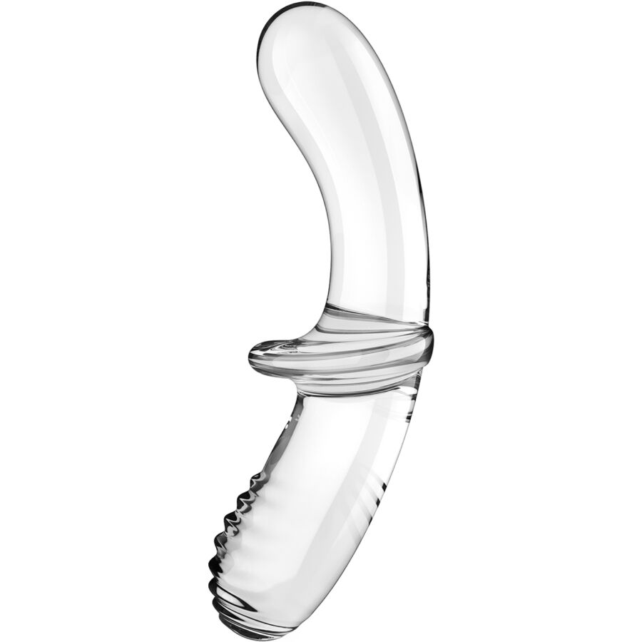 DILDO DOPPIO CRISTALLO TRASPARENTE