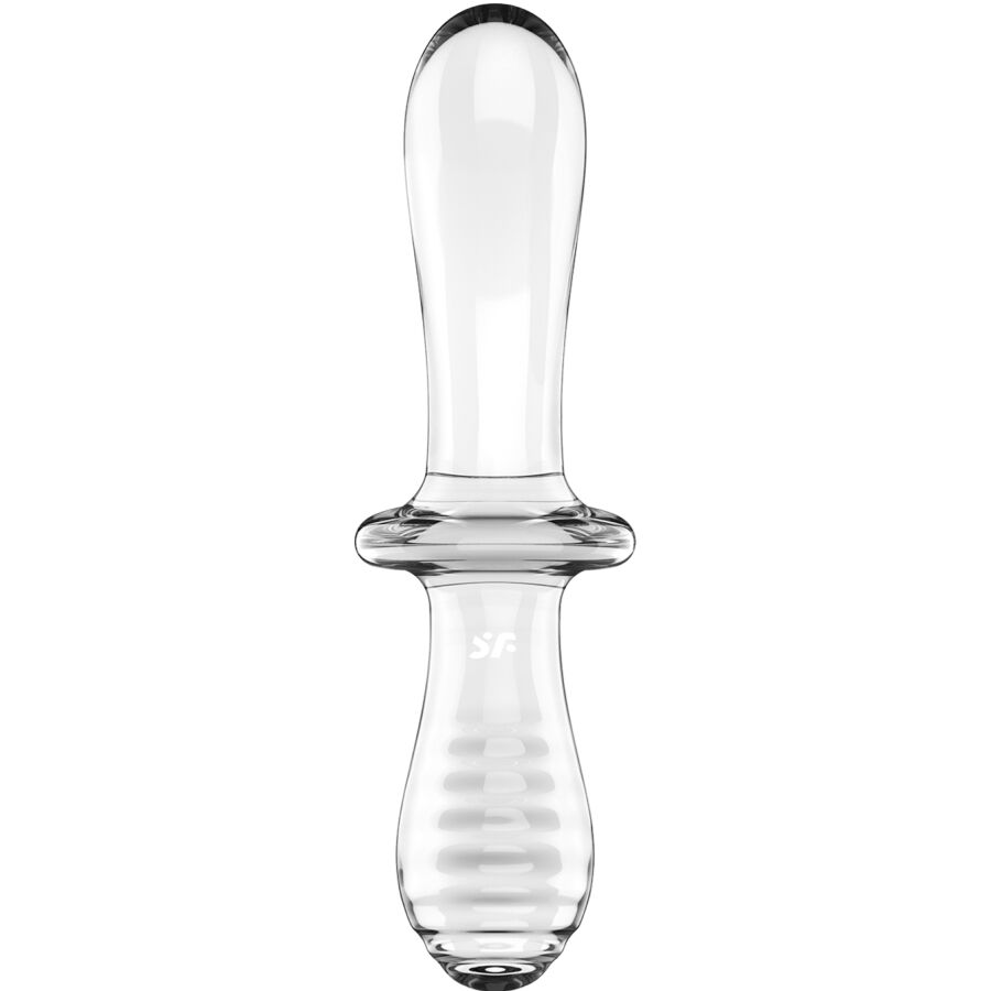 DILDO DOPPIO CRISTALLO TRASPARENTE