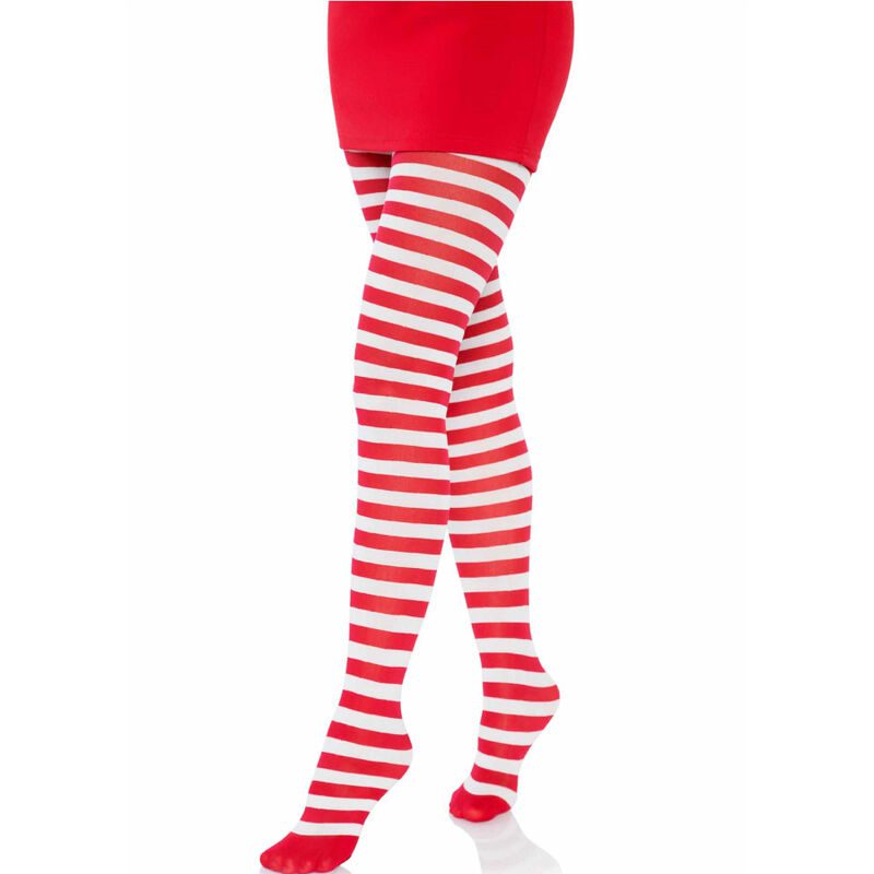 LEG AVENUE - COLLANT RIGHE BIANCO/ROSSO