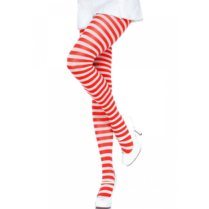 LEG AVENUE - COLLANT RIGHE BIANCO/ROSSO