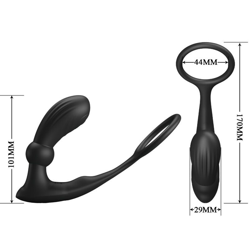PRETTY LOVE - ANELLO ANALE E VIBRATORE BLACK