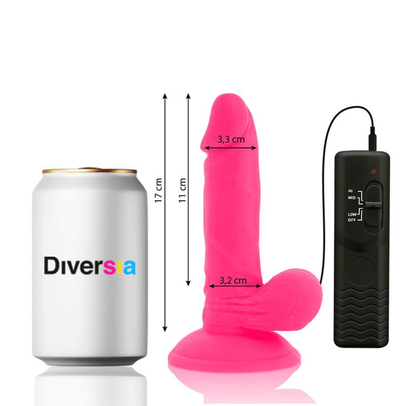 DILDO VIBRANTE FLESSIBILE DIVERSIA - 17 CM - ROSA