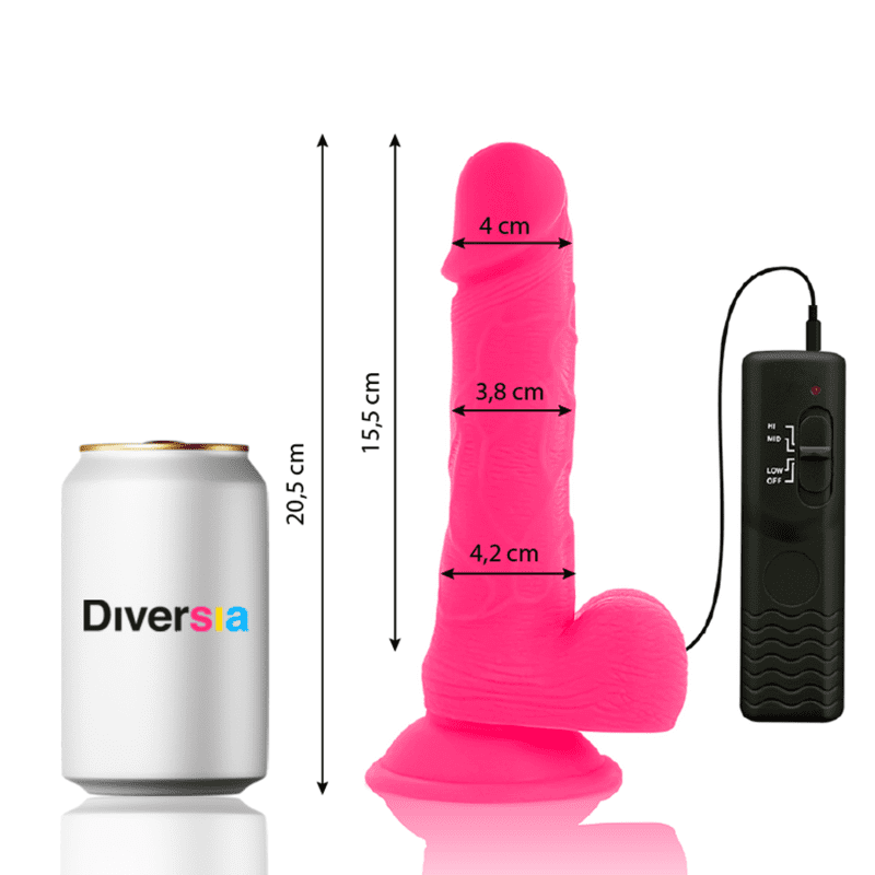 DILDO VIBRANTE FLESSIBILE DIVERSIA - 20,5 CM - ROSA