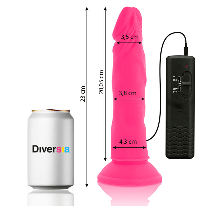 DILDO VIBRANTE FLESSIBILE DIVERSIA - 23 CM - ROSA