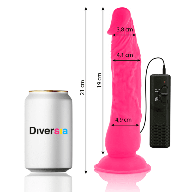 DILDO VIBRANTE FLESSIBILE - DIVERSIA - 21 CM - ROSA