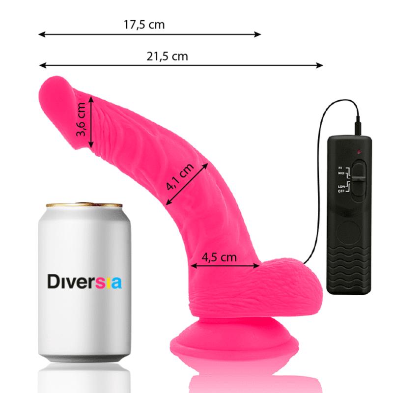DILDO VIBRANTE FLESSIBILE DIVERSIA - 21,5 CM - VIOLA