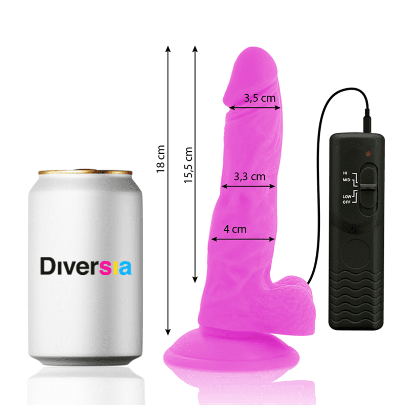DILDO VIBRANTE FLESSIBILE DIVERSIA - 18 CM - VIOLA