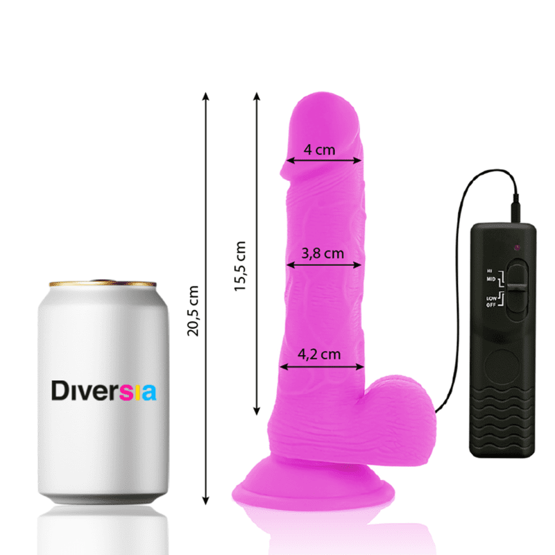 DILDO VIBRANTE FLESSIBILE DIVERSIA - 20,5 CM - VIOLA