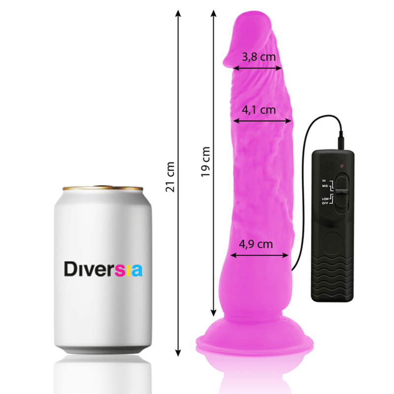 DILDO VIBRANTE FLESSIBILE DIVERSIA - 21 CM - VIOLA