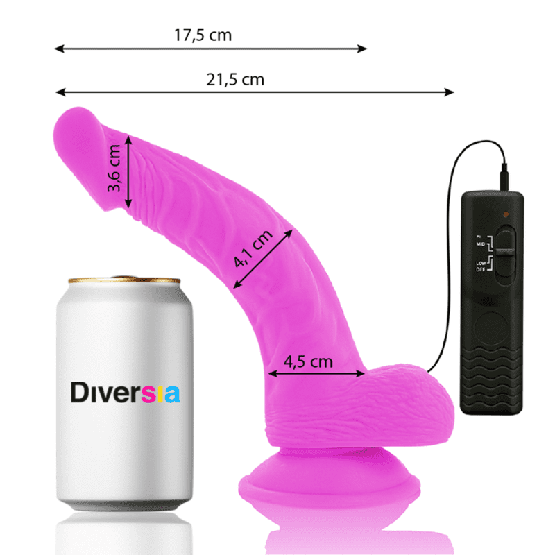 DILDO VIBRANTE FLESSIBILE DIVERSIA - 21,5 CM - VIOLA