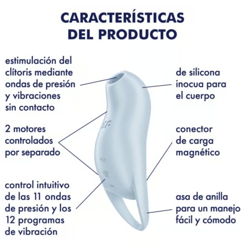 SATISFYER - STIMOLATORE CLITORIDE POCKET PRO 1 AZZURRO