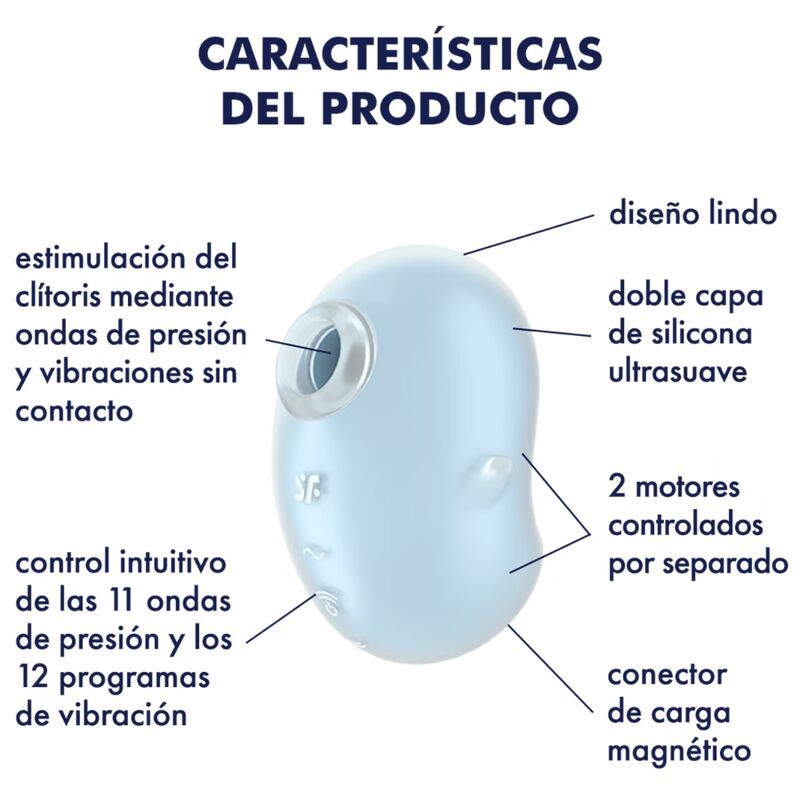 SATISFYER - VIBRATORE CUTIE GHOST LAY-ON AZZURRO