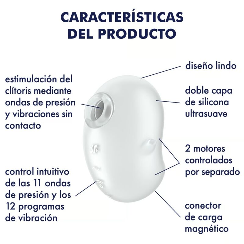 SATISFYER - VIBRATORE CUTIE GHOST LAY-ON BIANCO