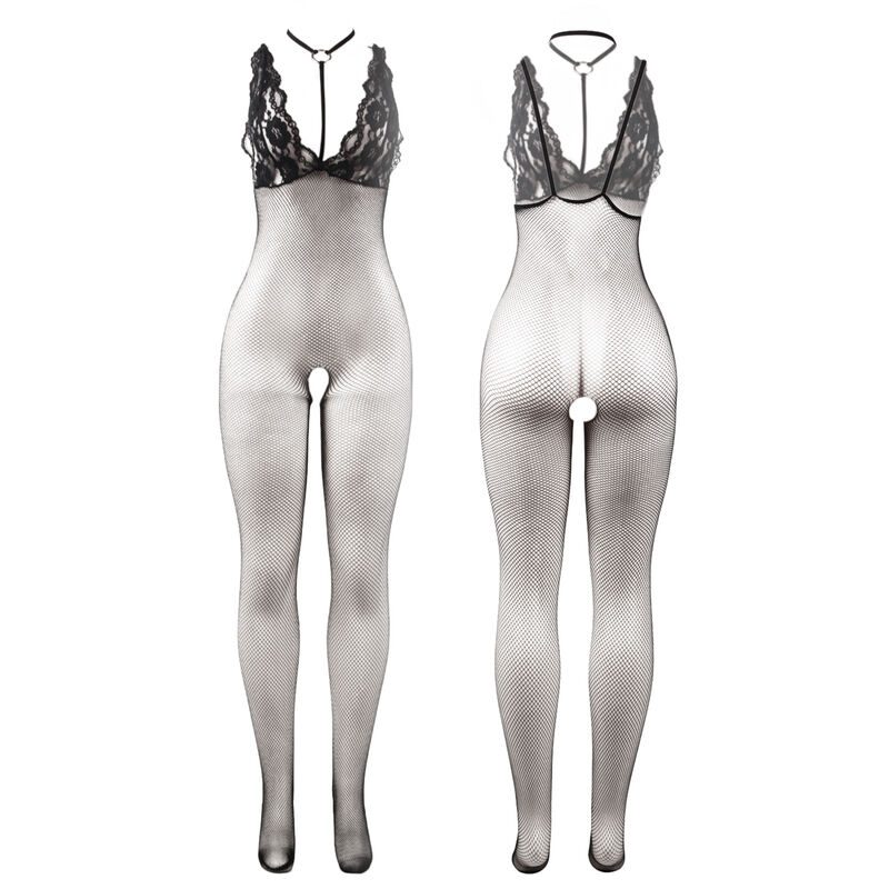 SUBBLIME - 951993 BODYSTOCKING A RETE TRASPARENTE NERA SENZA CAVALLO TAGLIA UNICA