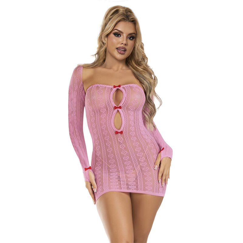 SUBBLIME - 952471 BODYSTOCKING A RETE ROSA TAGLIA UNICA