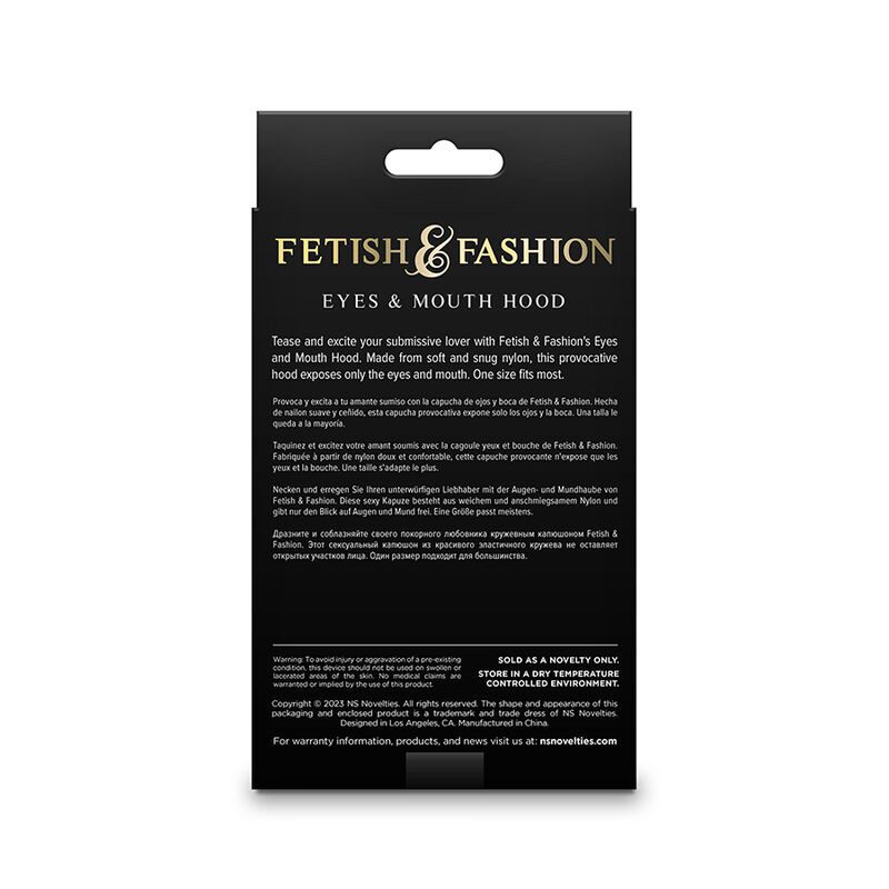 NS NOVELTIES - FETISH  FASHION OCCHI E BOCCA CAPPUCCIO NYLON NERO