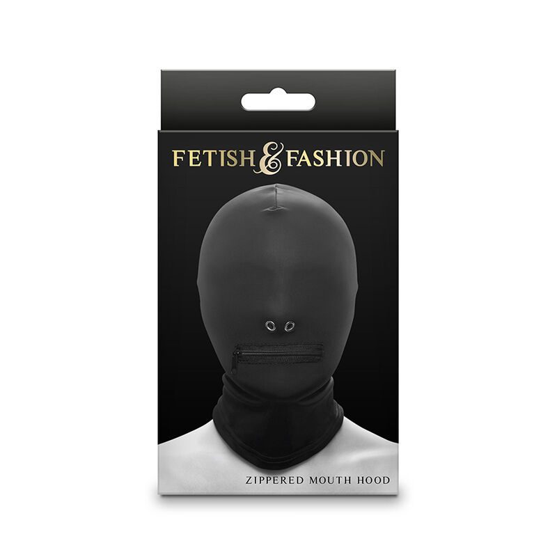 NS NOVELTIES - FETISH  FASHION CAPPUCCIO BOCCA CHIUSA CON CERNIERA NYLON NERO