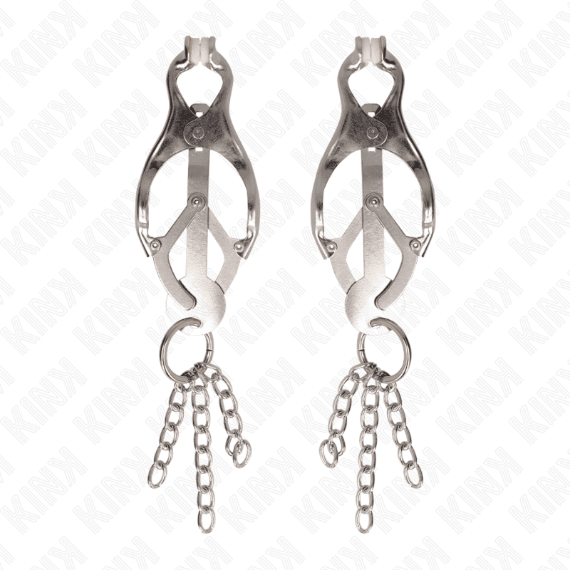 KINK - PINZE PER CAPEZZOLI TRIFOGLIO GIAPPONESE CON CATENINE ARGENTO