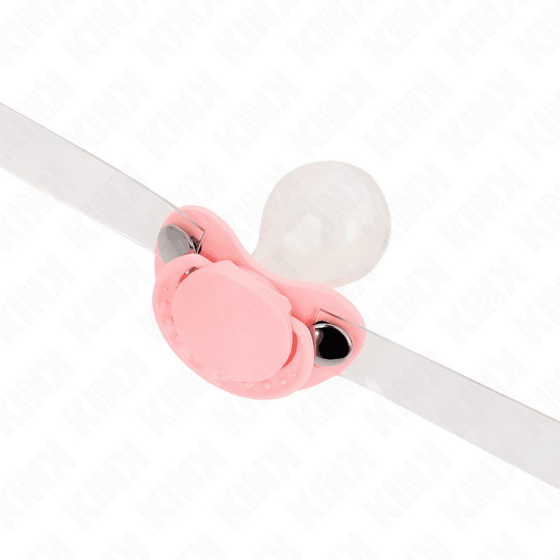 KINK - BAVAGLIO A FORMA DI CIUCCIO ROSA 5.5 x 4 CM REGOLABILE 43-60 CM