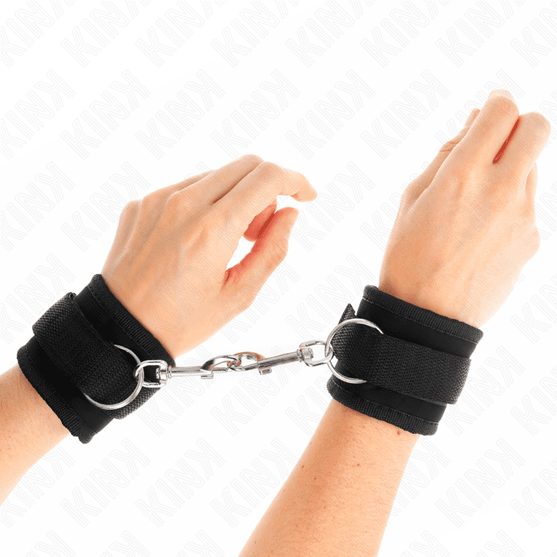KINK - TENUTA DA POLSO IN NYLON HOOKLOOP NERA MODELLO 2 REGOLABILE 18-35 CM X 6 CM