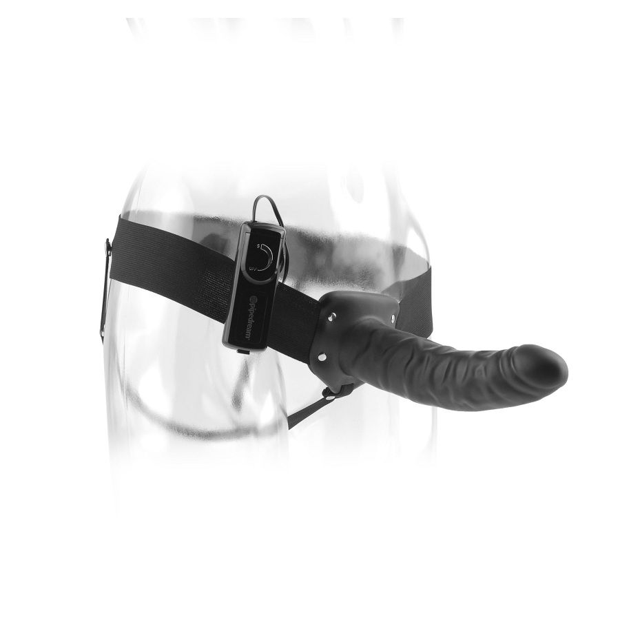 IMBRACATURA CON DILDO CAVO VIBRANTE FETISH FANTASY - 19 CM - CINTURINO NERO