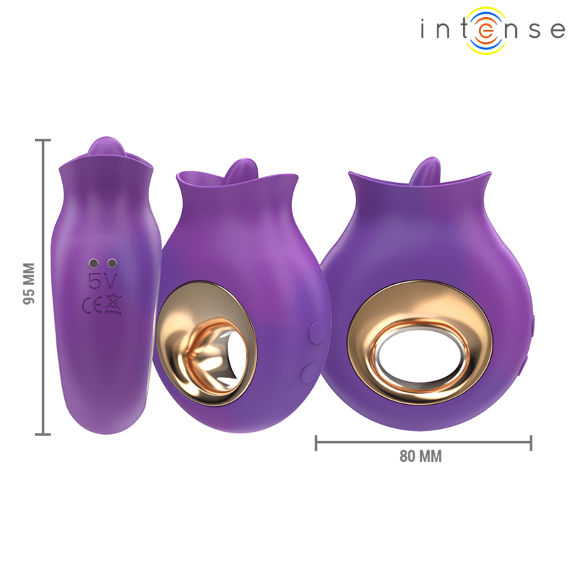 INTENSE - STIMOLATORE CLITORIDEO TULI 9 VIBRAZIONI E 9 OSCILLAZIONI VIOLA