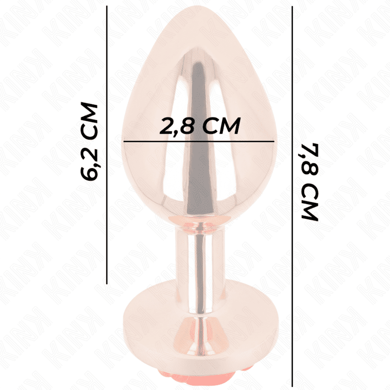 KINK - PLUG ANALE IN ORO ROSA CON ROSA ROSSA S