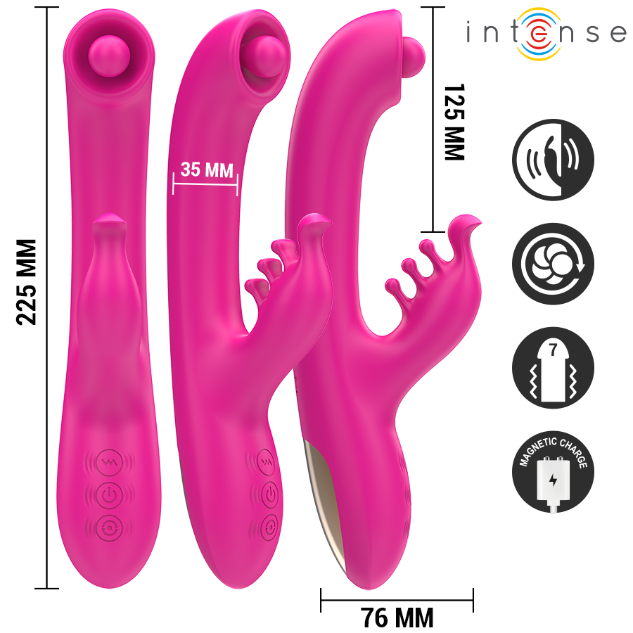 img_206329_b8f9043f3da763f8f84e7296442a3819_1.png INTENSE - CHRISTINA VIBRATORE MULTIFUNZIONE RABBIT 22,5 CM ROSA