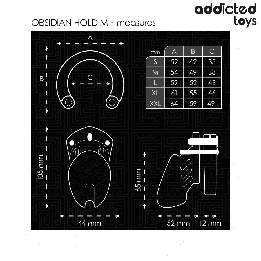 ADDICTED TOYS LOCKED - GABBIA PER PENE OBSIDIAN HOLD TAGLIA M