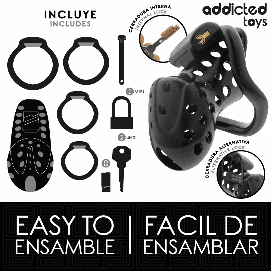 ADDICTED TOYS LOCKED - GABBIA PER PENE CAVA CON CATENA 10,5 CM