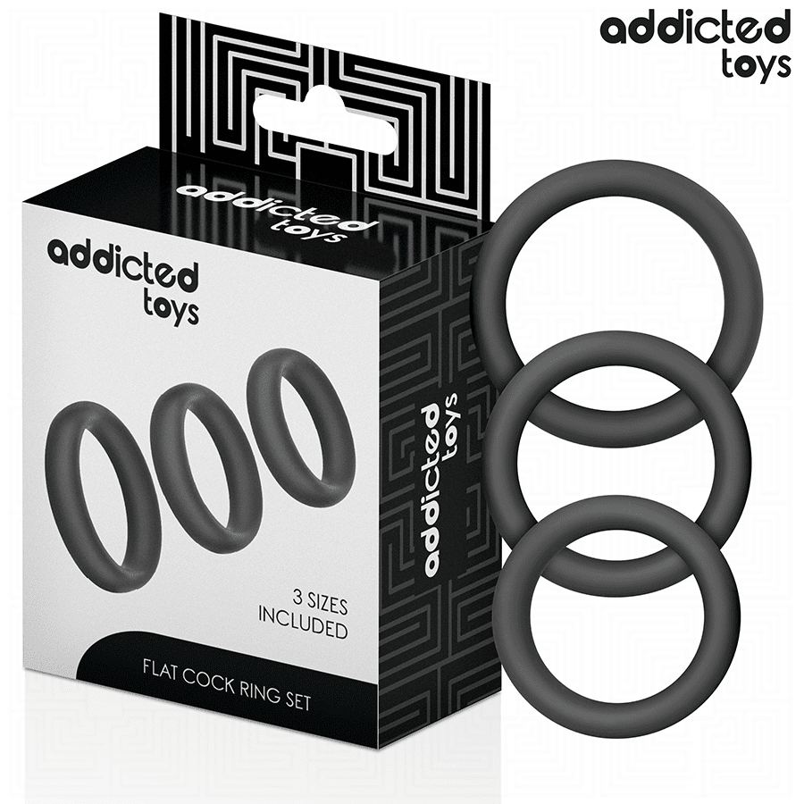 ADDICTED TOYS - SET DI ANELLI PIATTI IN SILICONE