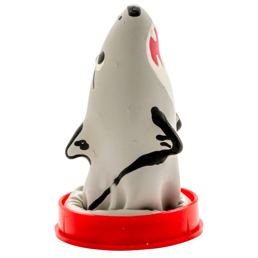CONDOMERIE - PRESERVATIVI NOVITÀ DIPINTI A MANO MODELLO SHARK 1